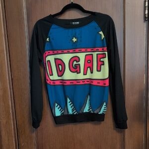 Bold 90s Cartoon Inspired Graphic Crew Neck Sweatshirt